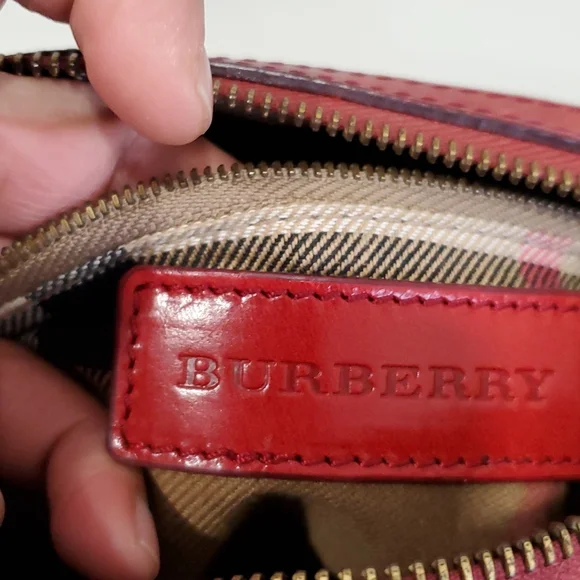 Authentic Burberry Red Leather Bag - Picture 5 of 6